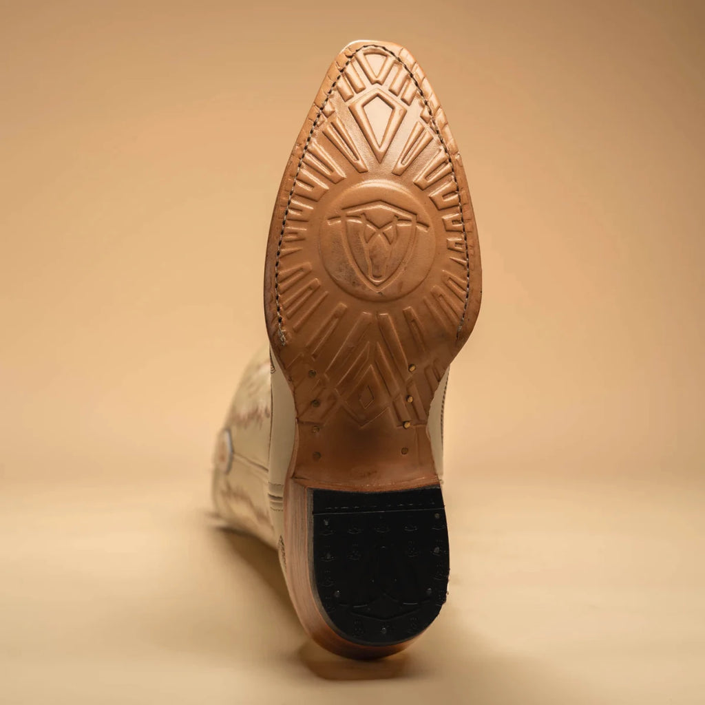Joe Boots Women”s Amelia Snip Square Toe Cowboy Boots - Bone - OriginalWestern.com