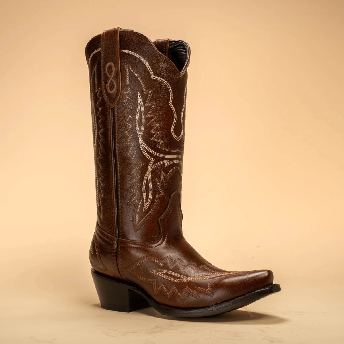 Joe Boots Women”s Amelia Snip Square Toe Cowboy Boots - Brown - OriginalWestern.com