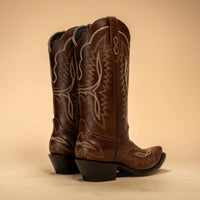 Joe Boots Women”s Amelia Snip Square Toe Cowboy Boots - Brown - OriginalWestern.com