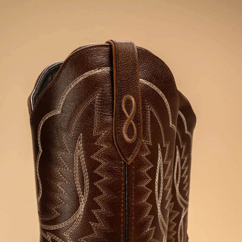 Joe Boots Women”s Amelia Snip Square Toe Cowboy Boots - Brown - OriginalWestern.com