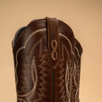 Joe Boots Women”s Amelia Snip Square Toe Cowboy Boots - Brown - OriginalWestern.com
