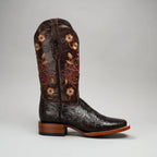 Joe Boots Women's Cincelado Square Toe Cowboy Boots - Brown - OriginalWestern.com