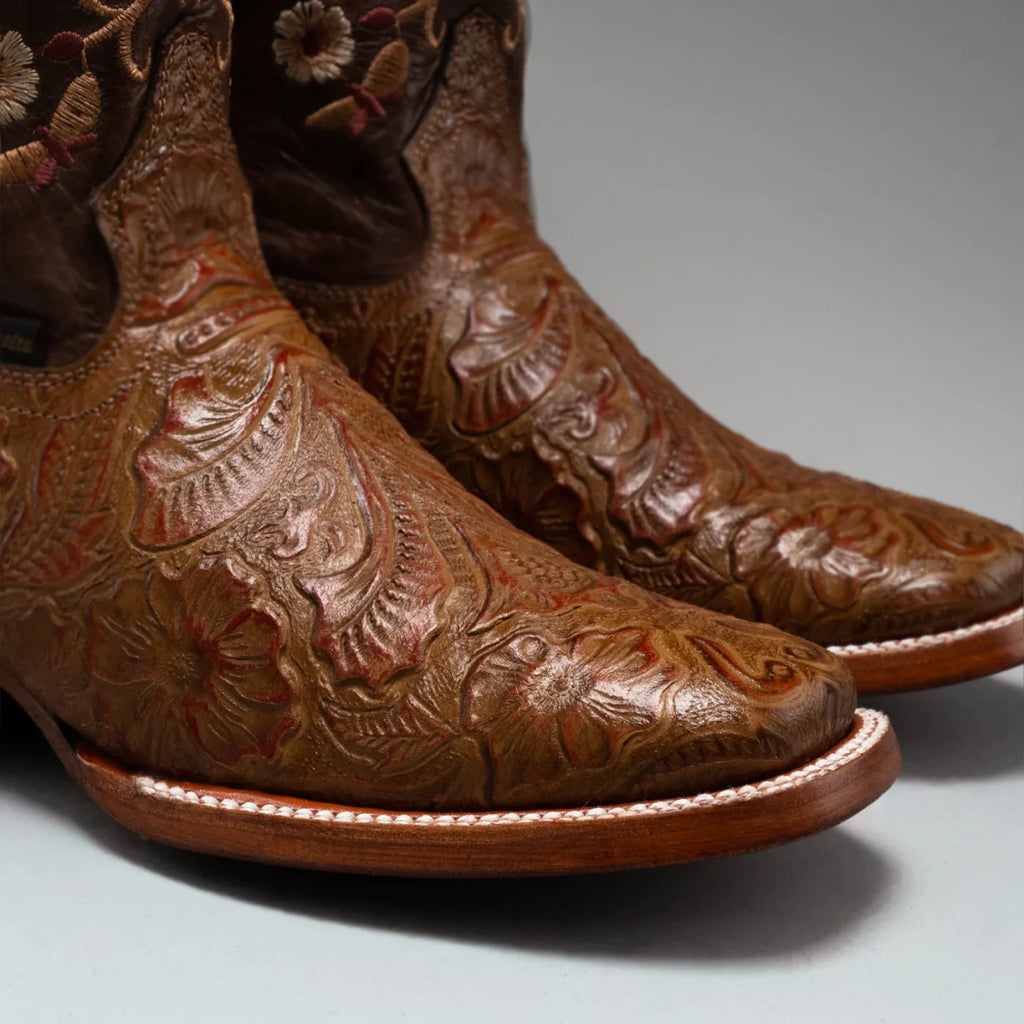 Joe Boots Women's Cincelado Square Toe Cowboy Boots - Oryx - OriginalWestern.com