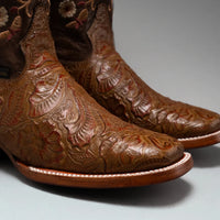 Joe Boots Women's Cincelado Square Toe Cowboy Boots - Oryx - OriginalWestern.com
