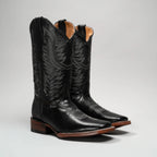 Joe Boots Women's Classic Embroidered JB - 1610 Square Toe Cowboy Boots - Black - OriginalWestern.com
