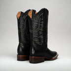 Joe Boots Women's Classic Embroidered JB - 1610 Square Toe Cowboy Boots - Black - OriginalWestern.com