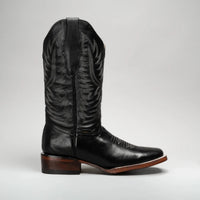 Joe Boots Women's Classic Embroidered JB - 1610 Square Toe Cowboy Boots - Black - OriginalWestern.com