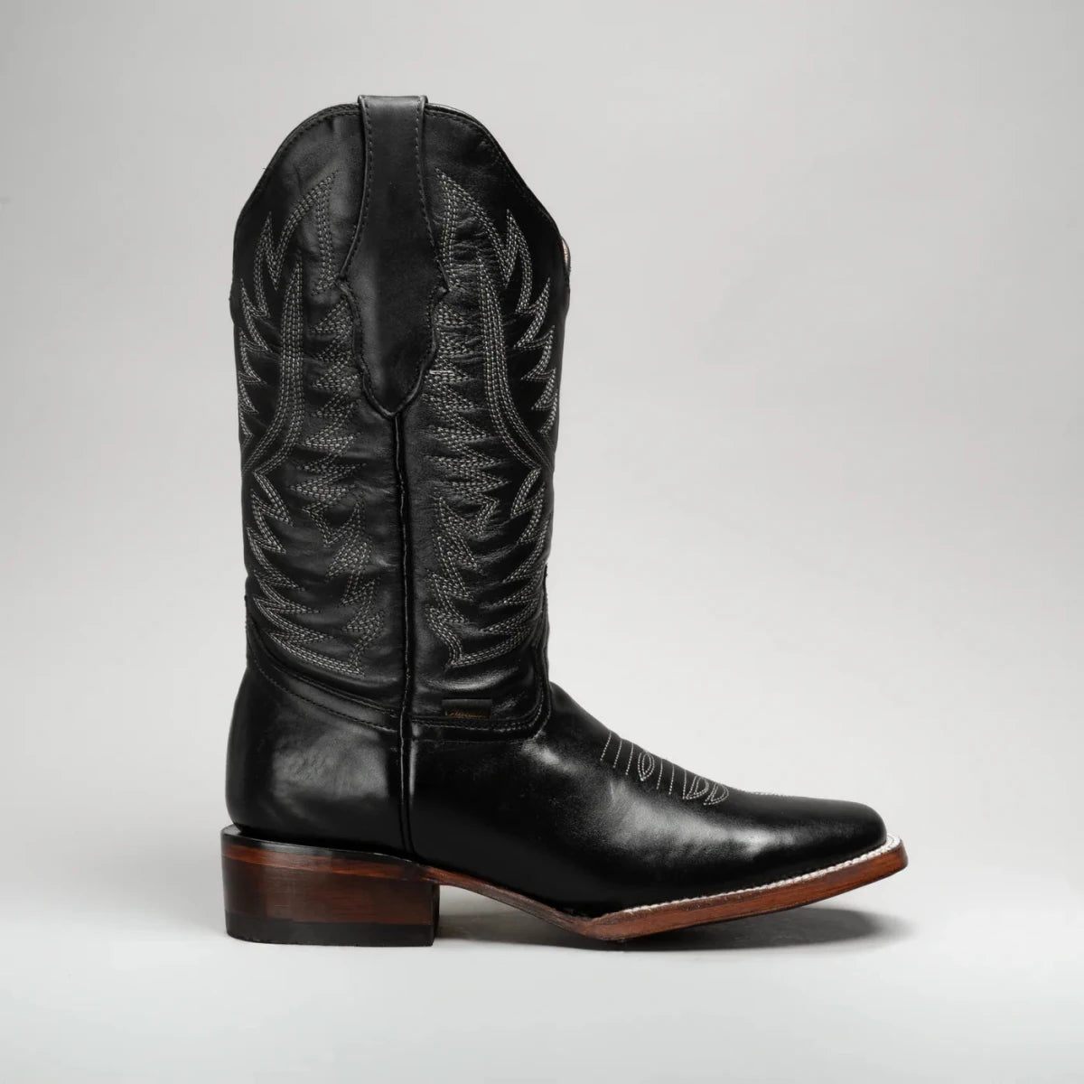 Joe Boots Women's Classic Embroidered JB - 1610 Square Toe Cowboy Boots - Black - OriginalWestern.com