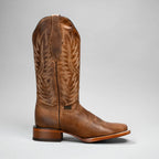 Joe Boots Women's Classic Embroidered JB16 - 10 Square Toe Cowboy Boots - Brown - OriginalWestern.com