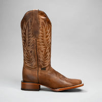 Joe Boots Women's Classic Embroidered JB16 - 10 Square Toe Cowboy Boots - Brown - OriginalWestern.com