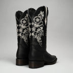 Joe Boots Women's Embroidered JB15 - 01 Square Toe Cowboy - Black - OriginalWestern.com