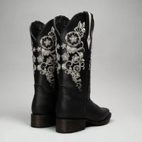 Joe Boots Women's Embroidered JB15 - 01 Square Toe Cowboy - Black - OriginalWestern.com