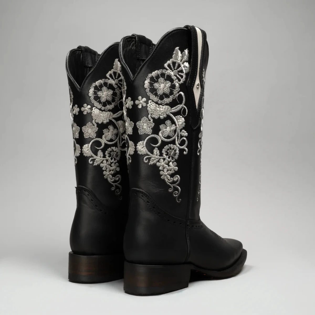 Joe Boots Women's Embroidered JB15 - 01 Square Toe Cowboy - Black - OriginalWestern.com