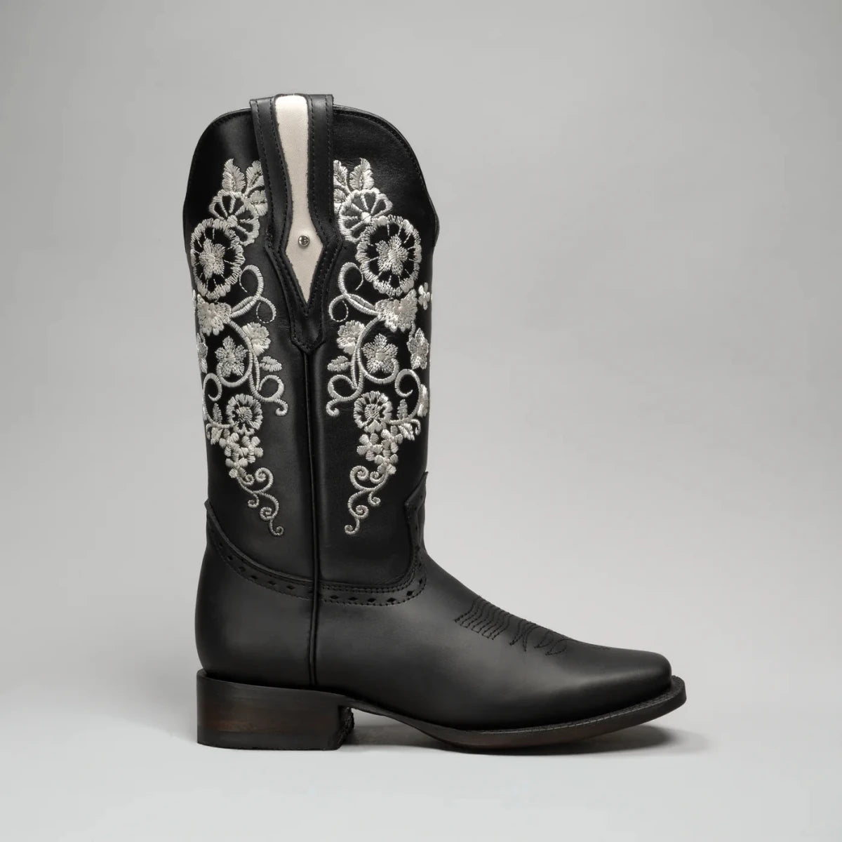 Joe Boots Women”s Embroidered Square Toe Cowboy Boots and Belt Combo - Black - OriginalWestern.com