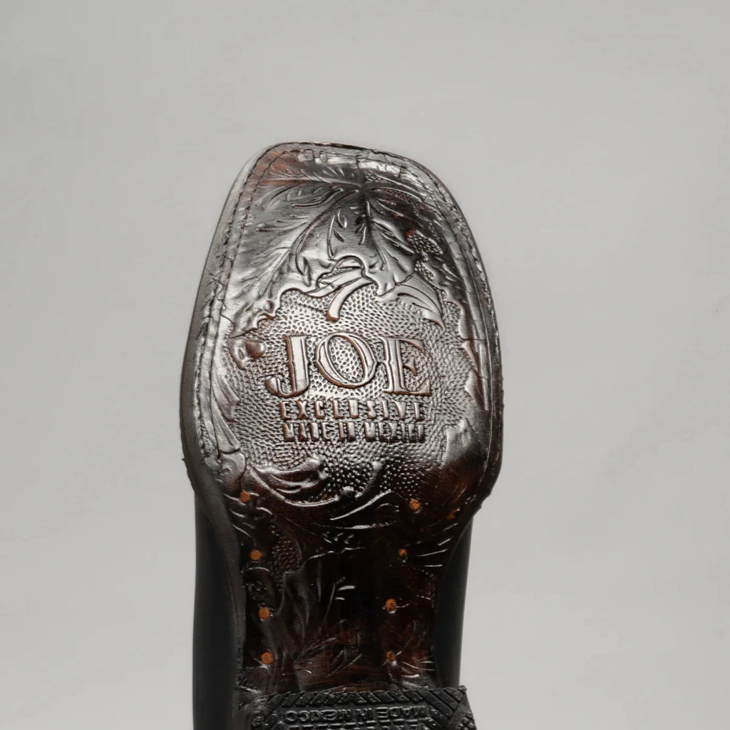 Joe Boots Women”s Embroidered Square Toe Cowboy Boots and Belt Combo - Black - OriginalWestern.com