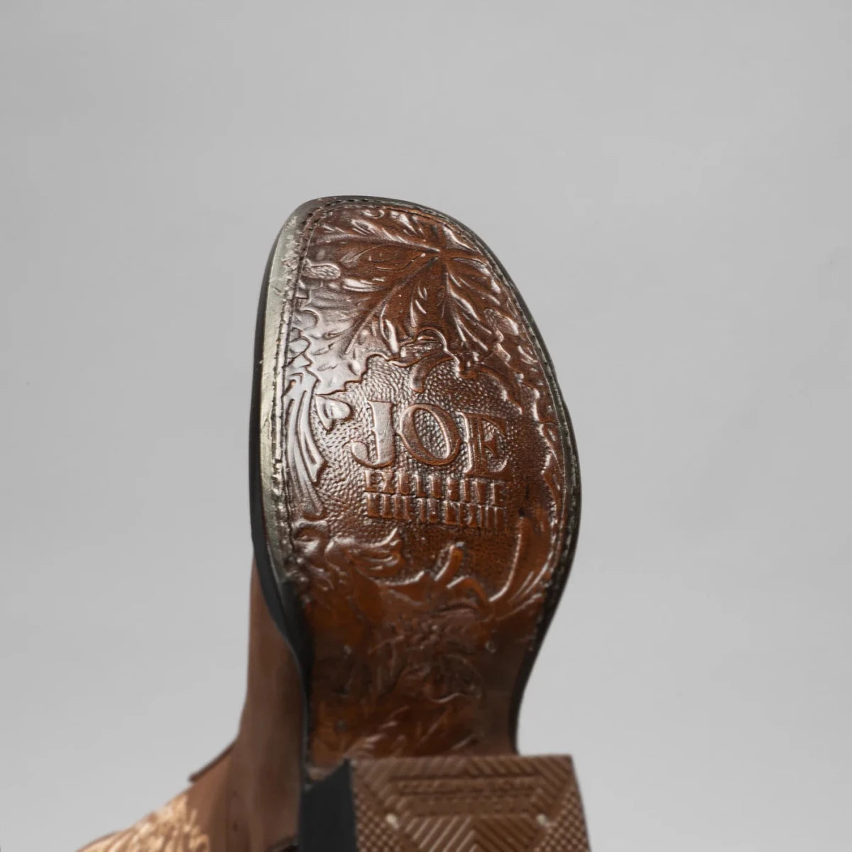 Joe Boots Women”s Embroidered Square Toe Cowboy Boots and Belt Combo - Sand - OriginalWestern.com