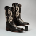Joe Boots Women”s Embroidered Square Toe Cowboy Boots - Moka - OriginalWestern.com