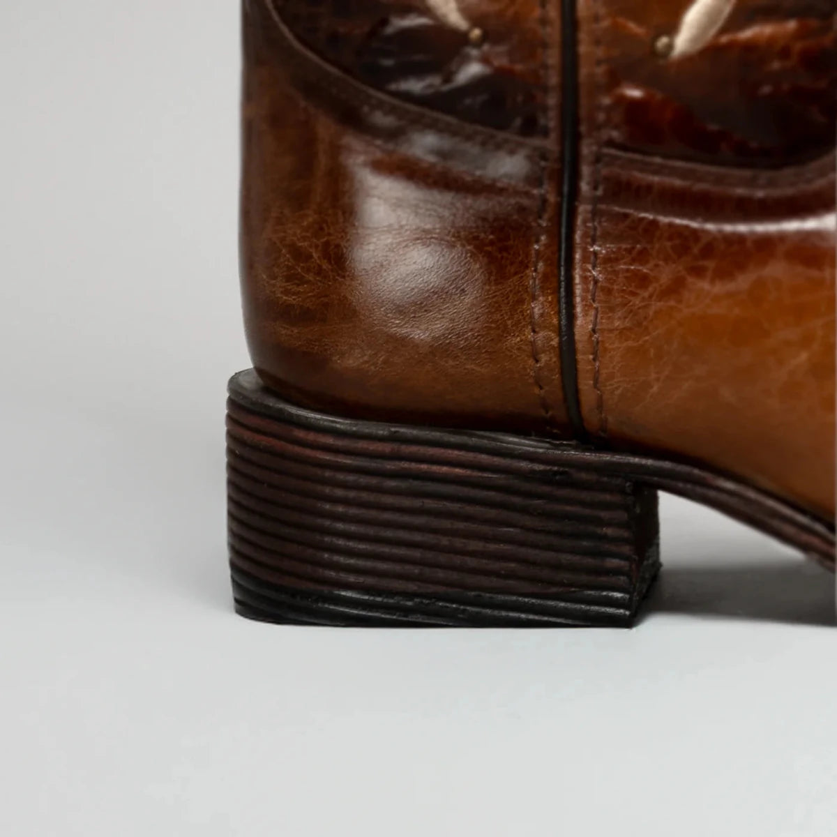 Joe Boots Women”s Embroidered Square Toe Cowboy Boots - Tan - OriginalWestern.com