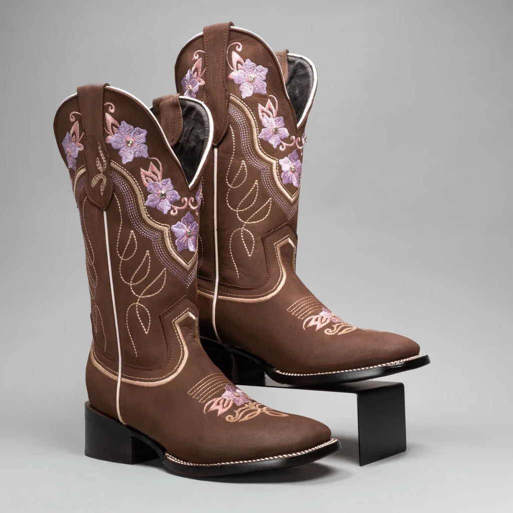 Joe Boots Women”s Jazmin Square Toe Cowboy Boots and Belt Combo - OriginalWestern.com