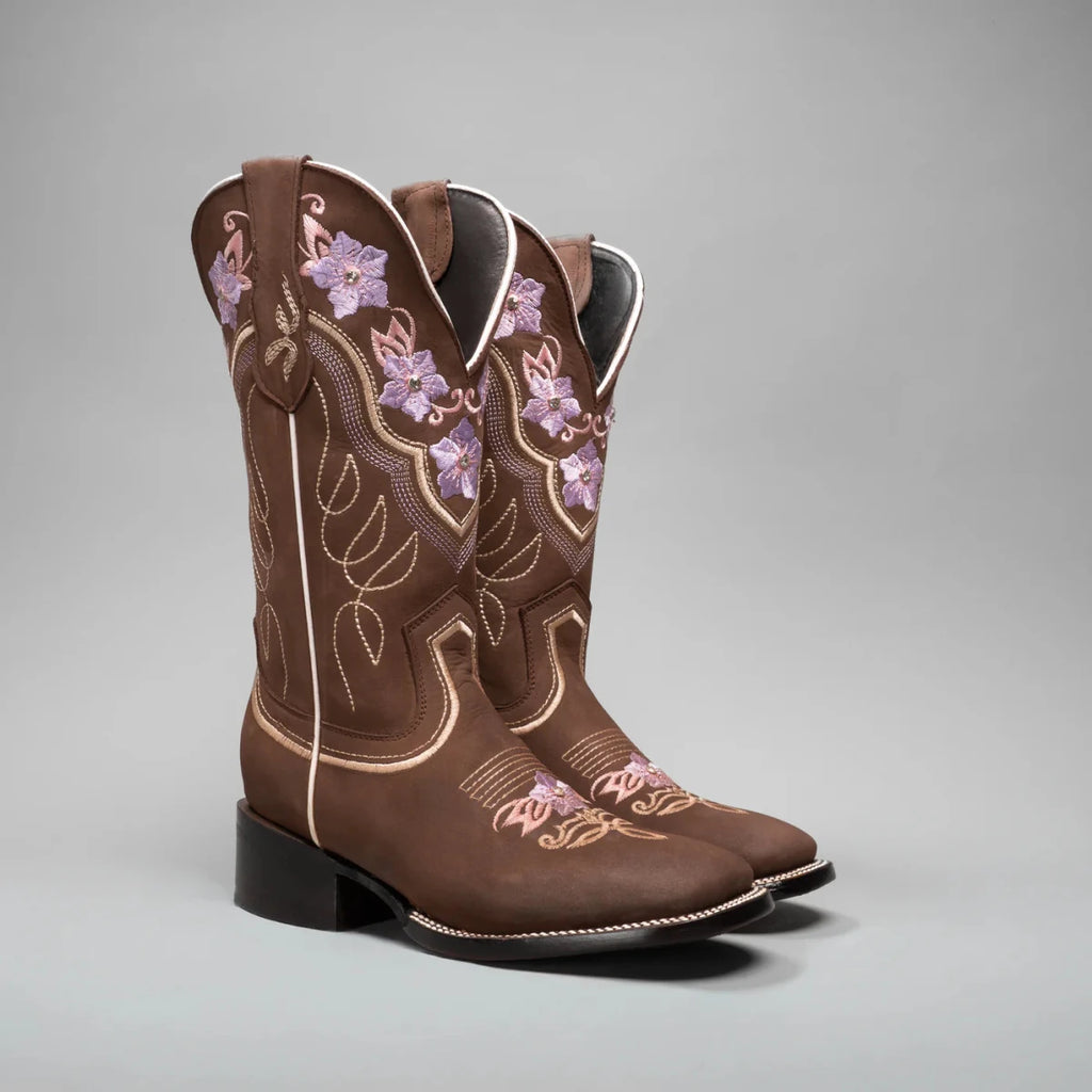 Joe Boots Women”s Jazmin Square Toe Cowboy Boots and Belt Combo - OriginalWestern.com