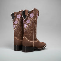 Joe Boots Women”s Jazmin Square Toe Cowboy Boots - Sand - OriginalWestern.com