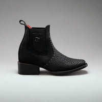 Joe Boots Women”s Viperette Python Tribute Square Toe Ankle Boots - Black - OriginalWestern.com