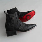 Joe Boots Women”s Viperette Python Tribute Square Toe Ankle Boots - Black - OriginalWestern.com