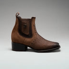 Joe Boots Women”s Viperette Python Tribute Square Toe Ankle Boots - Brown - OriginalWestern.com