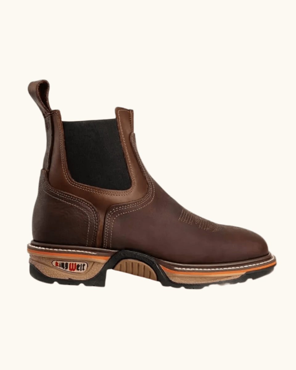 King Welt 3060 Buffalo Razor Square Toe Ankle Work Boots - OriginalWestern.com