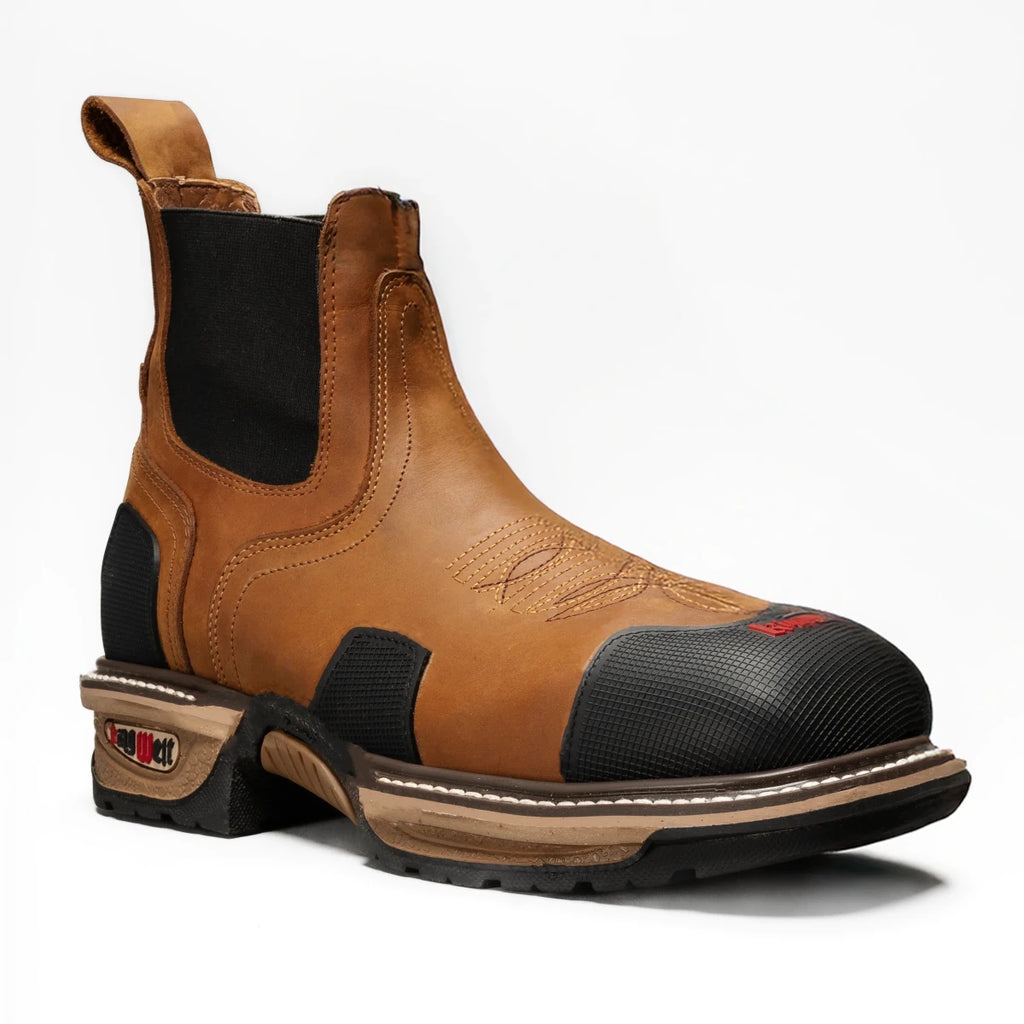 King Welt 3161 Buffalo Razor Square Toe Ankle Work Boots with Composite Toe - OriginalWestern.com