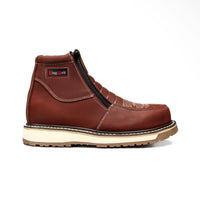 King Welt 335 Ultra Flex Zipper Double Density Work Boots Medallion - Burgundy - OriginalWestern.com