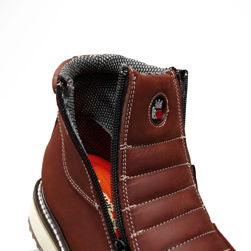King Welt 335 Ultra Flex Zipper Double Density Work Boots Medallion - Burgundy - OriginalWestern.com