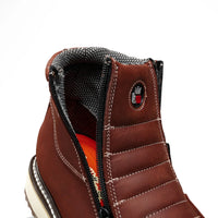 King Welt 335 Ultra Flex Zipper Double Density Work Boots Medallion - Burgundy - OriginalWestern.com