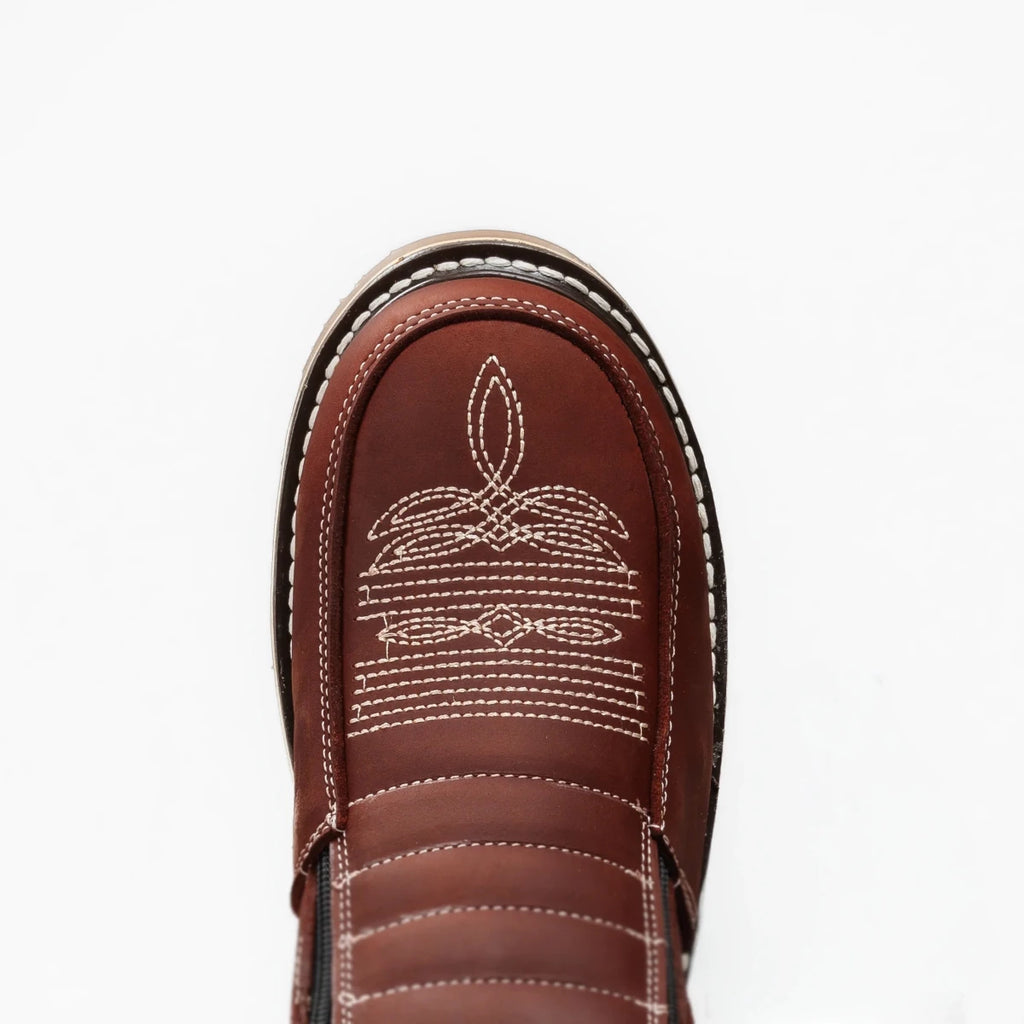 King Welt 335 Ultra Flex Zipper Double Density Work Boots Medallion - Burgundy - OriginalWestern.com