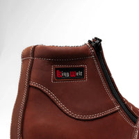 King Welt 335 Ultra Flex Zipper Double Density Work Boots Medallion - Burgundy - OriginalWestern.com