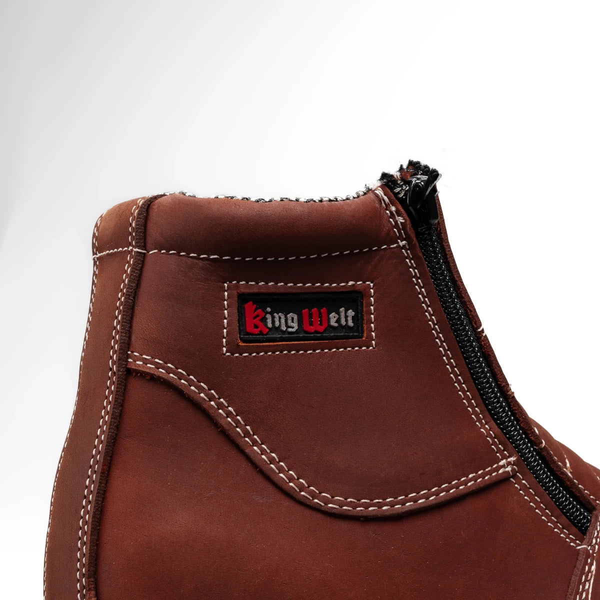 King Welt 335 Ultra Flex Zipper Double Density Work Boots Medallion - Burgundy - OriginalWestern.com