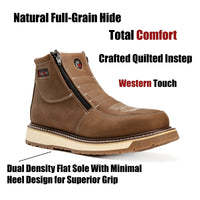 King Welt 335 Ultra Flex Zipper Double Density Work Boots Medallion Composite Toe - OriginalWestern.com