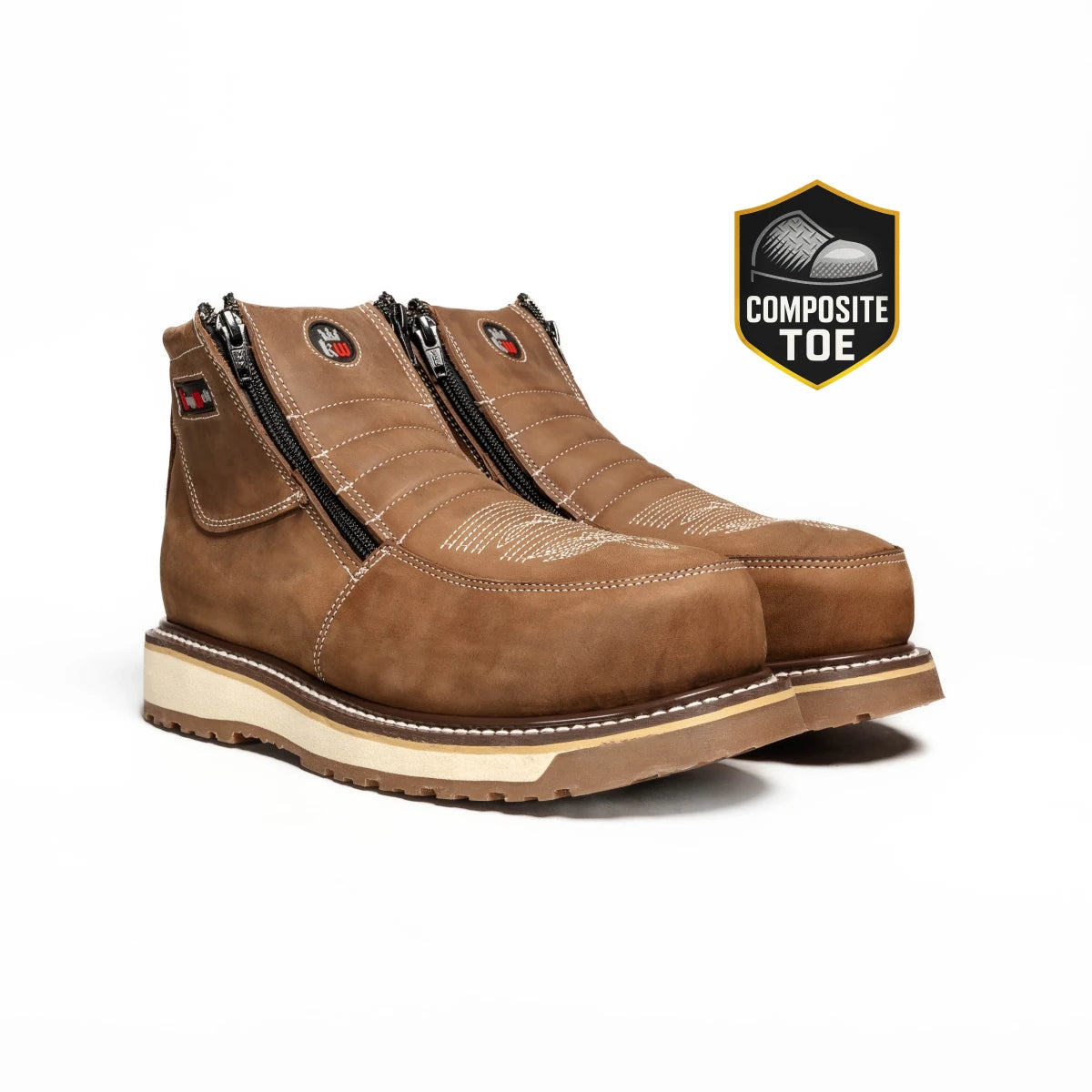 King Welt 335 Ultra Flex Zipper Double Density Work Boots Medallion Composite Toe - OriginalWestern.com