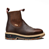 King Welt 6” KW-3078 Square Toe Chelsea Short Work Boots – Brown - OriginalWestern.com