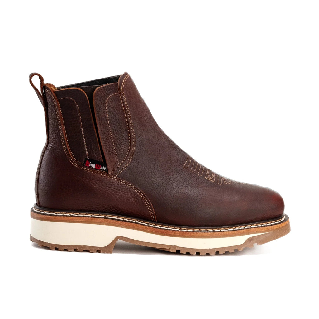King Welt Arizona 6” Pull Up Square Toe Ankle Work Boots – Merlot - OriginalWestern.com