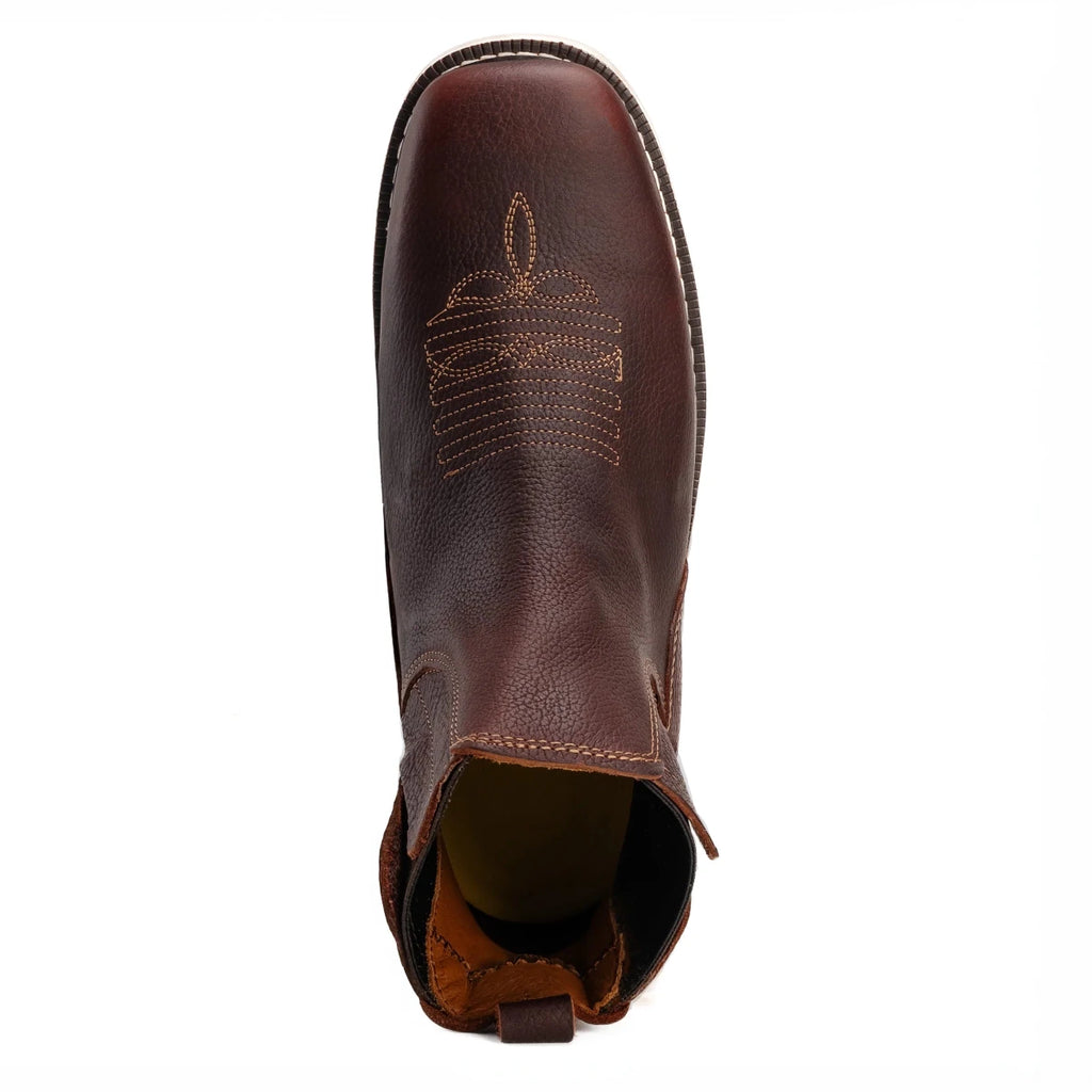 King Welt Arizona 6” Pull Up Square Toe Ankle Work Boots – Merlot - OriginalWestern.com