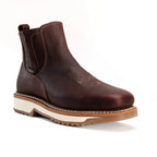 King Welt Arizona 6” Pull Up Square Toe Ankle Work Boots – Merlot - OriginalWestern.com