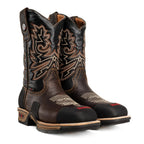 King Welt Buffalo 4020 Square Toe Western Work Boots - Brown - OriginalWestern.com