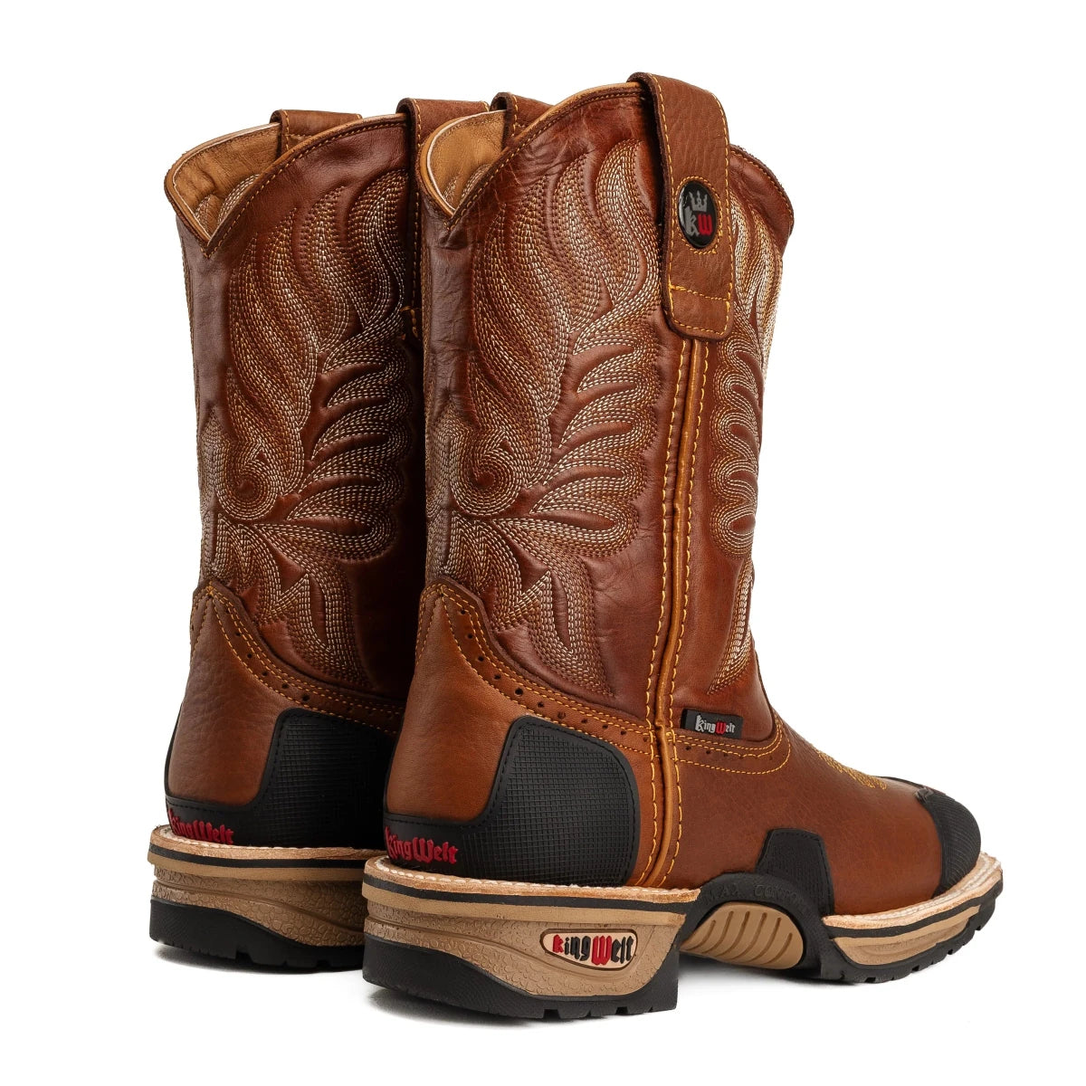 King Welt Buffalo 9” Western Steel Toe Work Boots –Tan - OriginalWestern.com