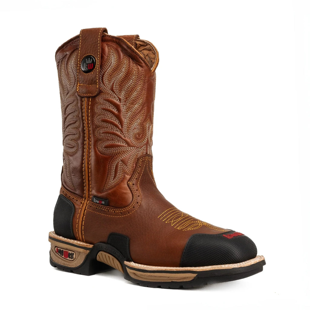 King Welt Buffalo 9” Western Steel Toe Work Boots –Tan - OriginalWestern.com
