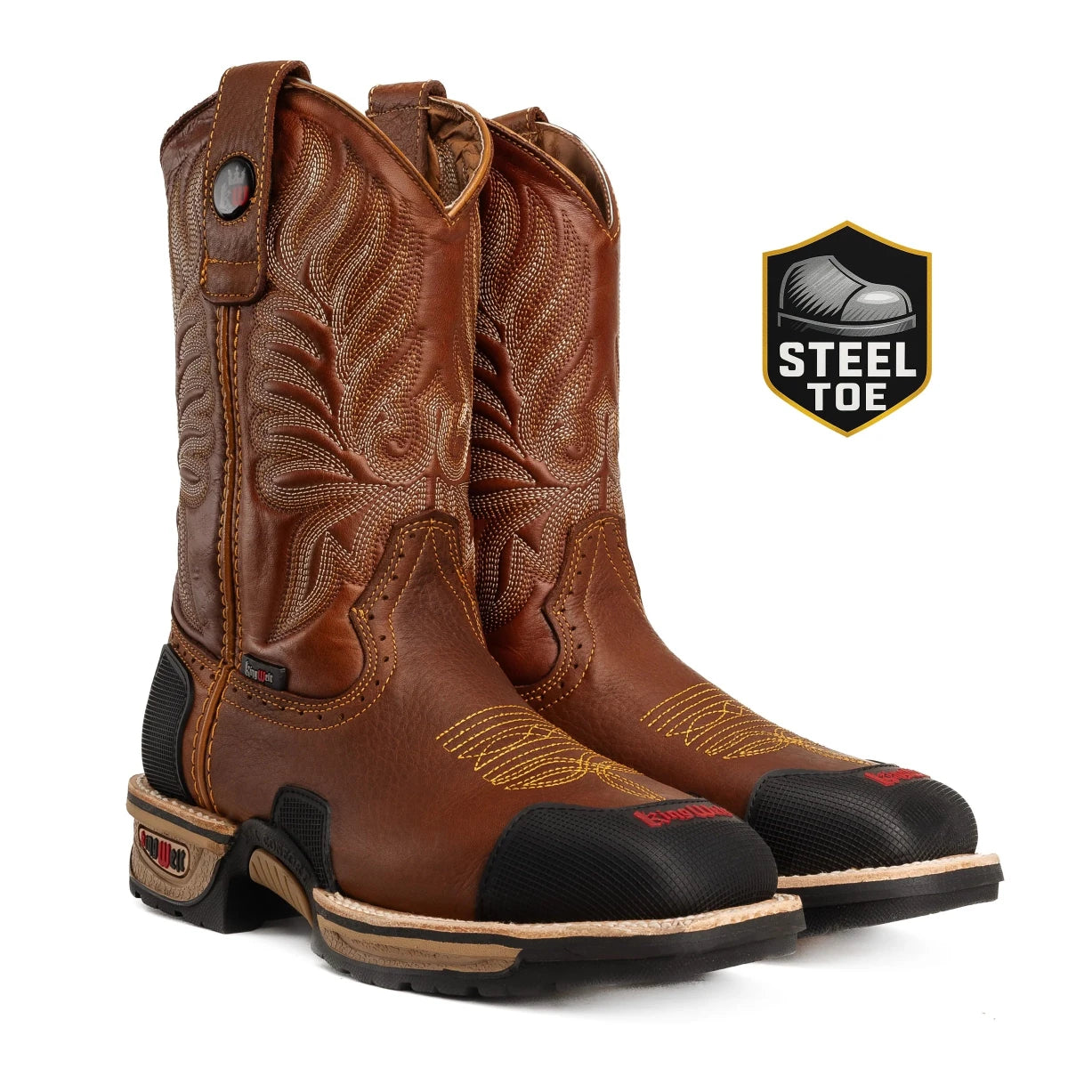 King Welt Buffalo 9” Western Steel Toe Work Boots –Tan - OriginalWestern.com