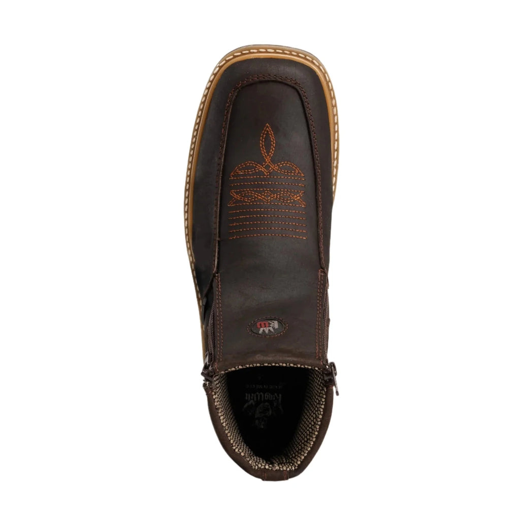 King Welt Country Flex 6” Double Zipper Work Boots – Brown - OriginalWestern.com