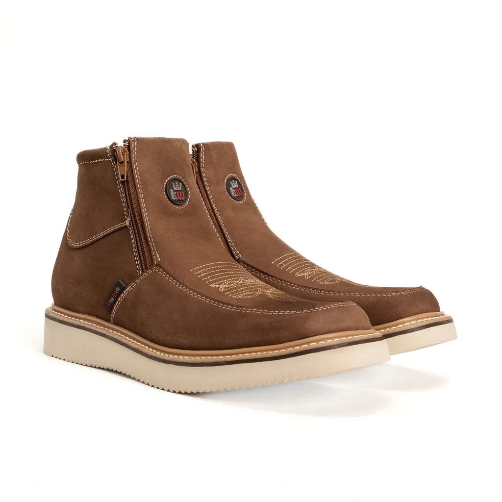King Welt Country Flex 6” Double Zipper Work Boots – Sand - OriginalWestern.com