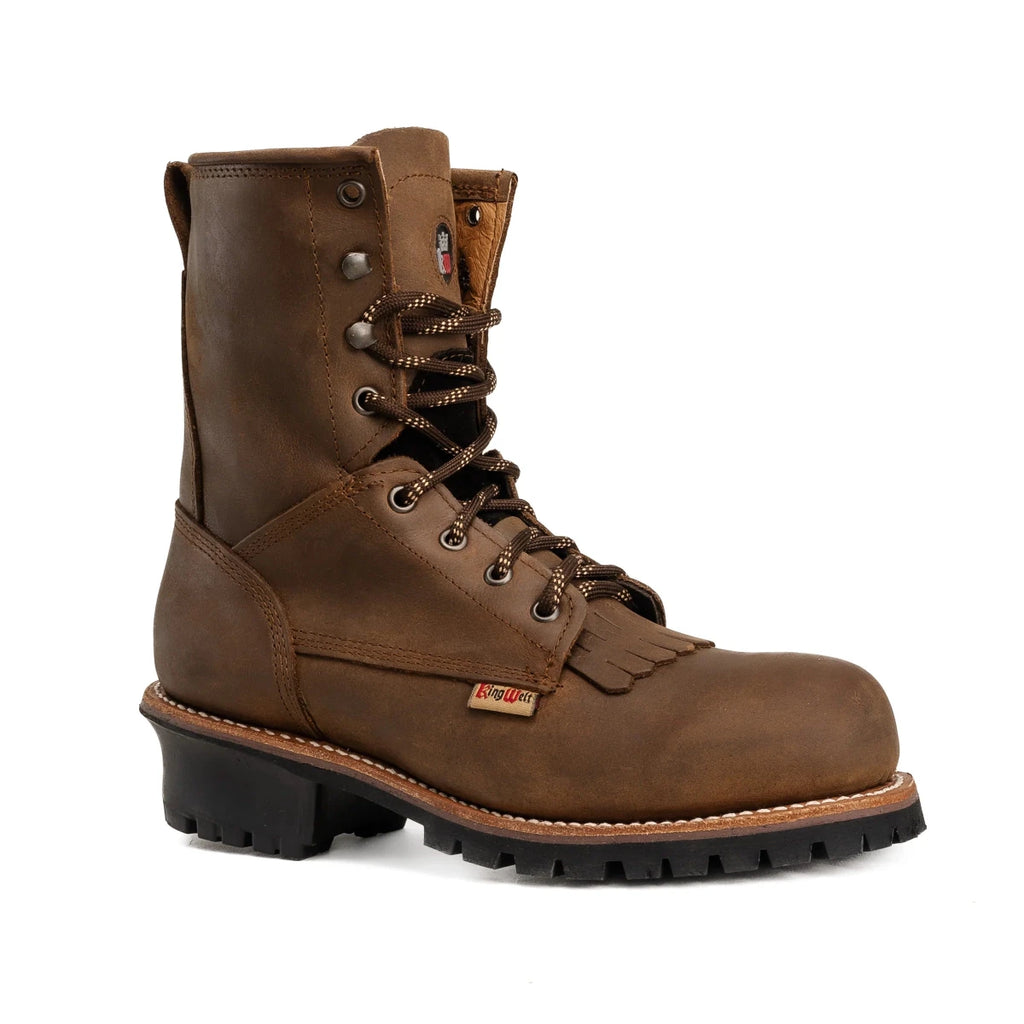 King Welt Flex Welt 8” Terrain Master Work Boots – Cigar - OriginalWestern.com