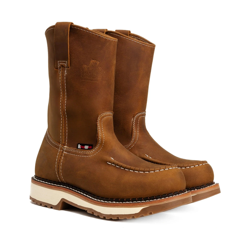 King Welt LASSO 11” Tan Pull Up Soft Toe Work Boot – Laton - OriginalWestern.com